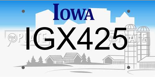 IGX425 Iowa License Plate