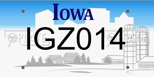 IGZ014 Iowa License Plate