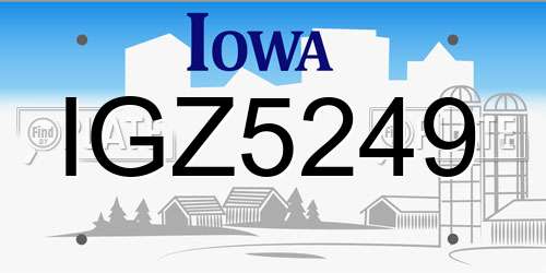 IGZ5249 Iowa License Plate