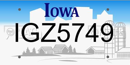 IGZ5749 Iowa License Plate