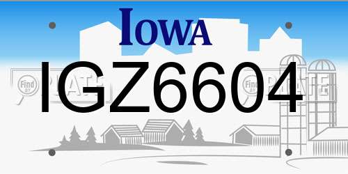IGZ6604 Iowa License Plate