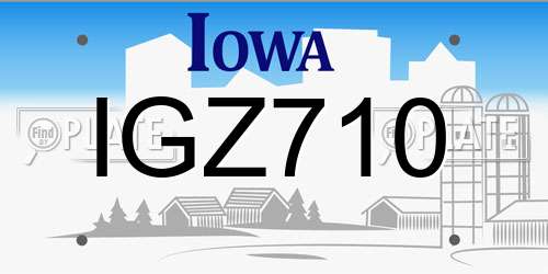 IGZ710 Iowa License Plate