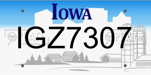 IGZ7307 Iowa License Plate