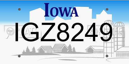 IGZ8249 Iowa License Plate