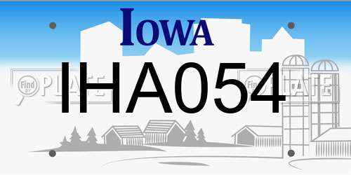 IHA054 Iowa License Plate