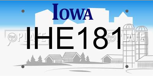 IHE181 Iowa License Plate