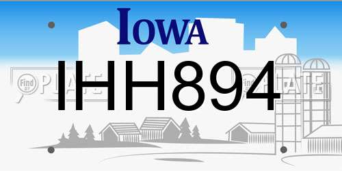 IHH894 Iowa License Plate