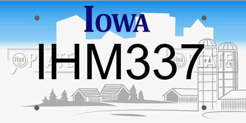 IHM337 Iowa License Plate
