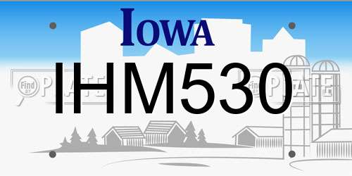 IHM530 Iowa License Plate