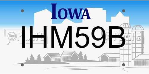 IHM59B Iowa License Plate