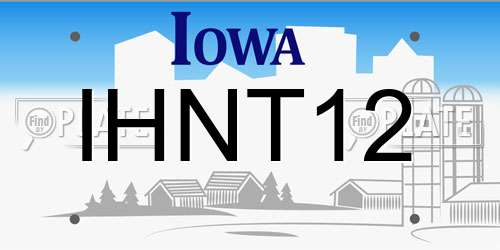 IHNT12 Iowa License Plate