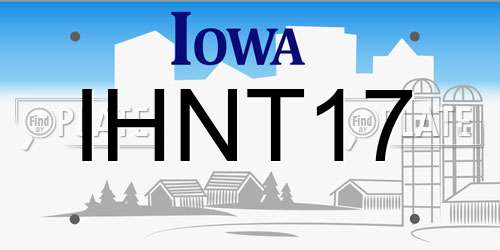 IHNT17 Iowa License Plate