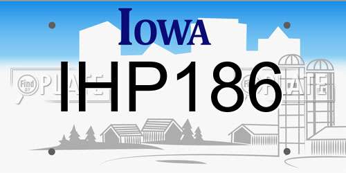 IHP186 Iowa License Plate