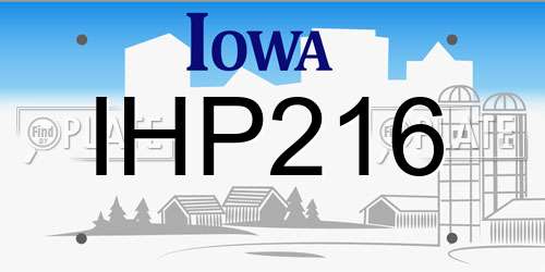 IHP216 Iowa License Plate