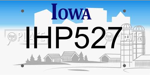 IHP527 Iowa License Plate