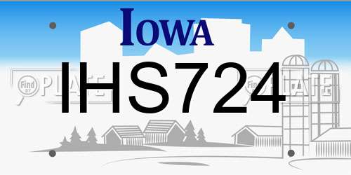 IHS724 Iowa License Plate