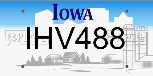 IHV488 Iowa License Plate