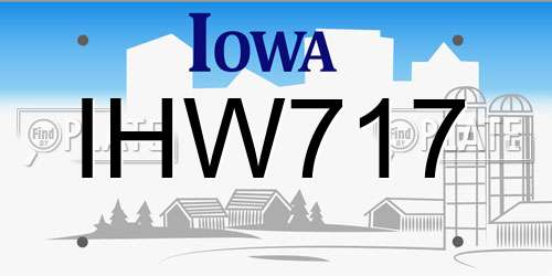 IHW717 Iowa License Plate