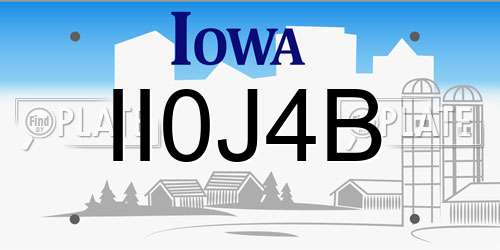 II0J4B Iowa License Plate