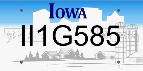 II1G585 Iowa License Plate