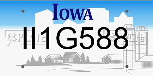 II1G588 Iowa License Plate