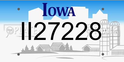 II27228 Iowa License Plate
