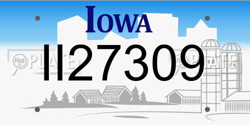 II27309 Iowa License Plate