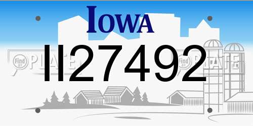 II27492 Iowa License Plate