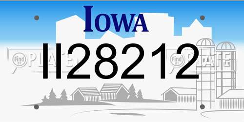 II28212 Iowa License Plate