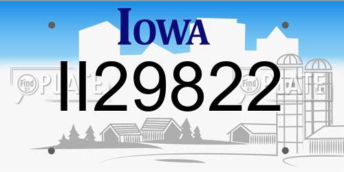 II29822 Iowa License Plate