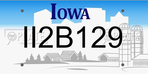 II2B129 Iowa License Plate