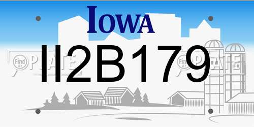 II2B179 Iowa License Plate