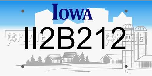 II2B212 Iowa License Plate