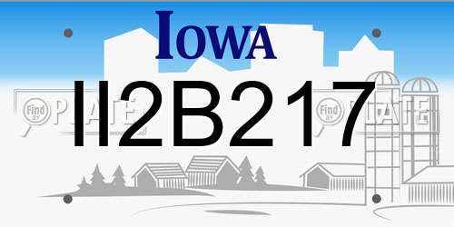 II2B217 Iowa License Plate