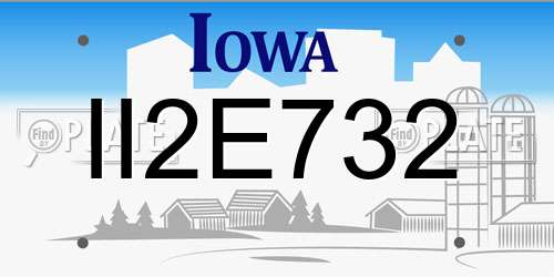II2E732 Iowa License Plate