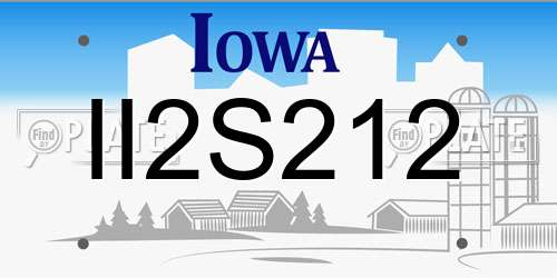 II2S212 Iowa License Plate