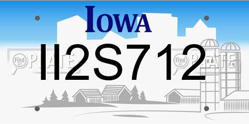 II2S712 Iowa License Plate