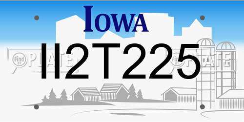 II2T225 Iowa License Plate