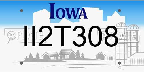II2T308 Iowa License Plate