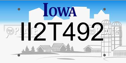 II2T492 Iowa License Plate