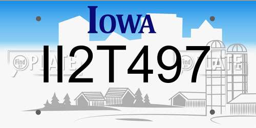 II2T497 Iowa License Plate