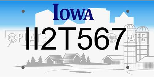 II2T567 Iowa License Plate