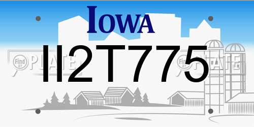 II2T775 Iowa License Plate