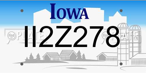 II2Z278 Iowa License Plate