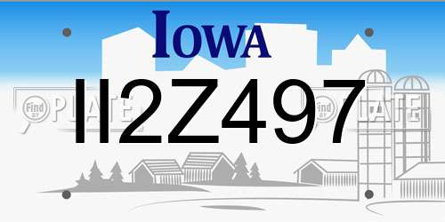 II2Z497 Iowa License Plate