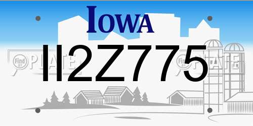 II2Z775 Iowa License Plate
