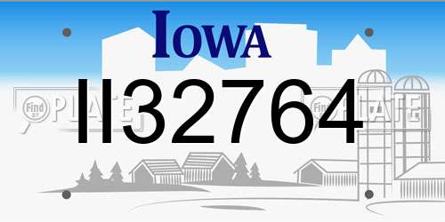 II32764 Iowa License Plate