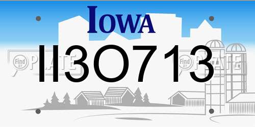 II3O713 Iowa License Plate