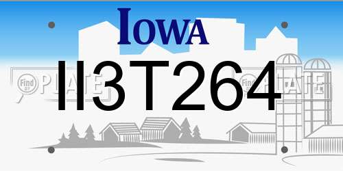 II3T264 Iowa License Plate