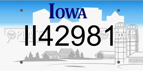 II42981 Iowa License Plate